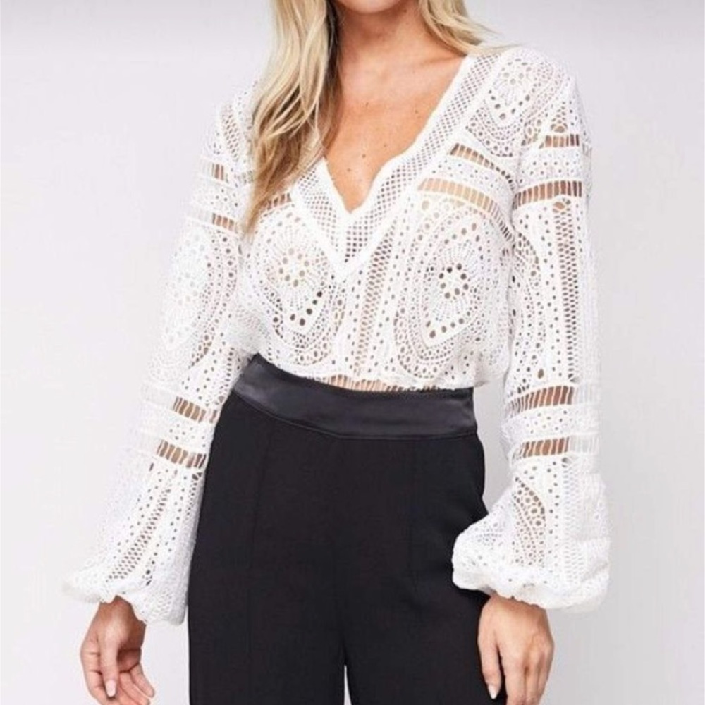 Jasmine Long Sleeve Bodysuit Off White